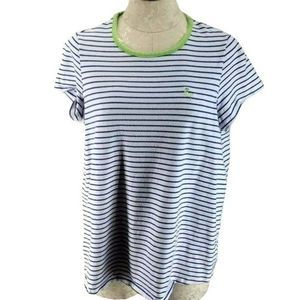 New Additions Maternity Striped Short Sleeve Top Blue White Green XL
